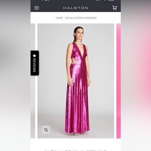 Halston Natalia Pink Sequin Gown (Size: 2)